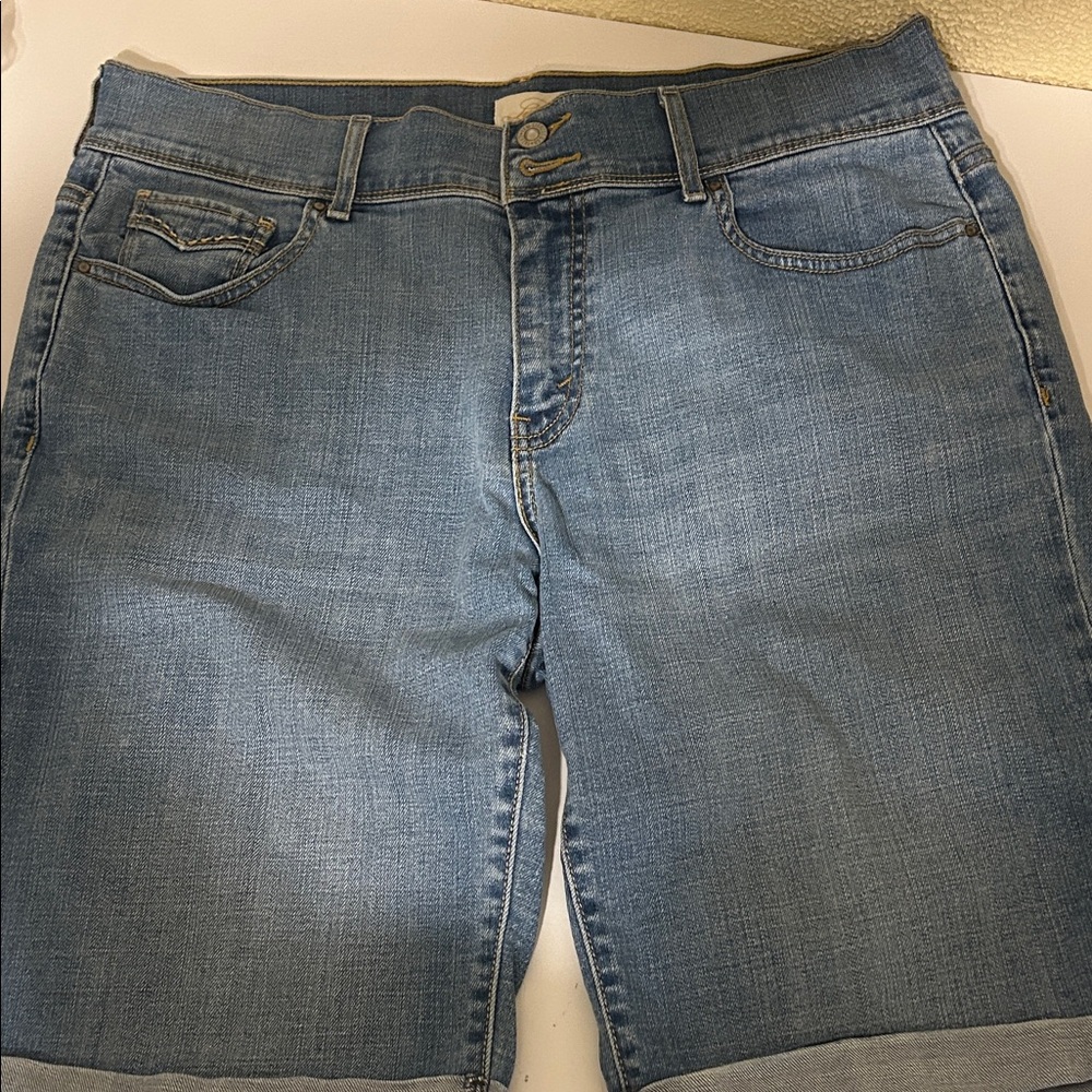 Women's Light Blue Denim Bermuda Shorts
